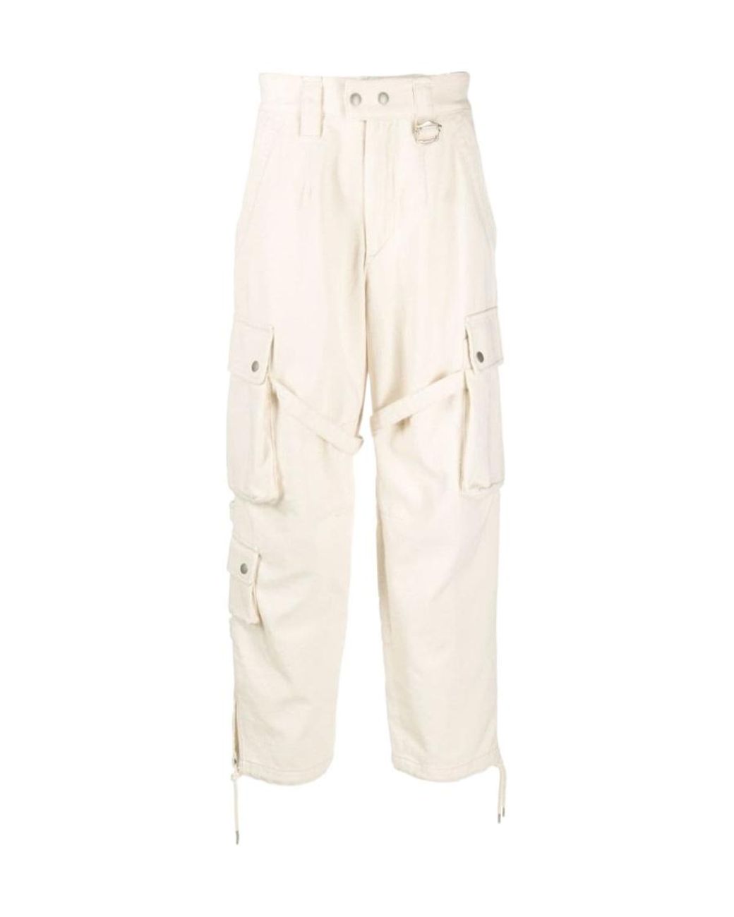 Isabel Marant White Eusebio Cotton Cargo Pants for men