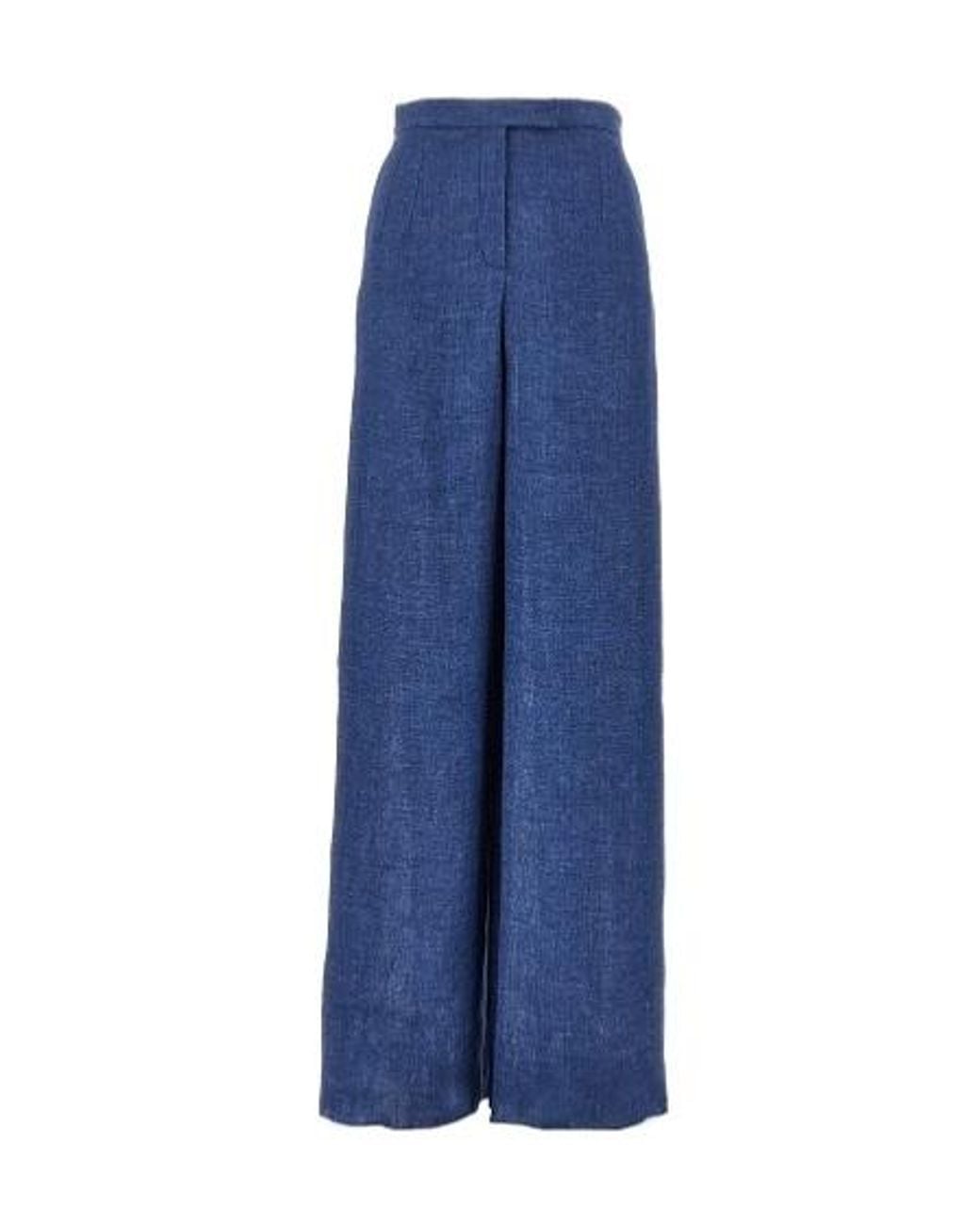 Emporio Armani Blue Linen Trousers