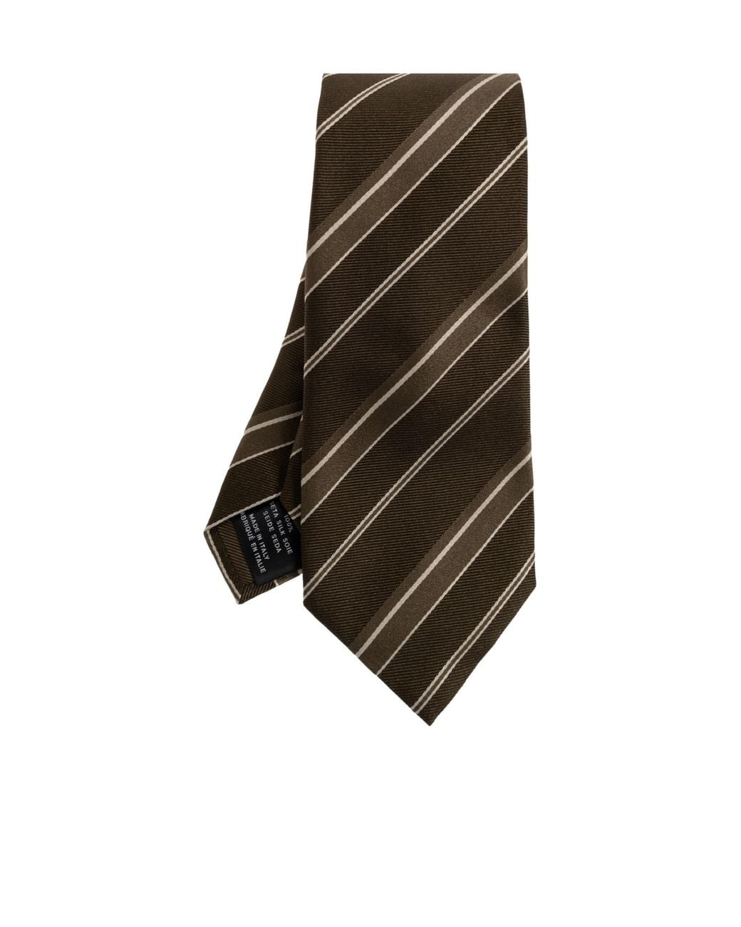 Tom Ford Brown Diagonal Striped Tie for men