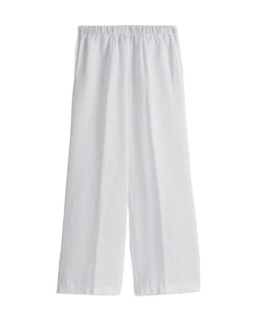 Aspesi White Pleated Wide-Leg Trousers