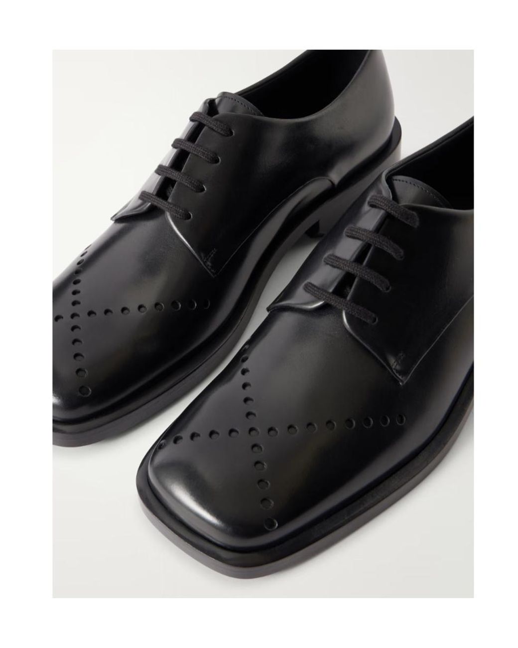 Jil Sander Black Square-Toe Lace-Up Shoes