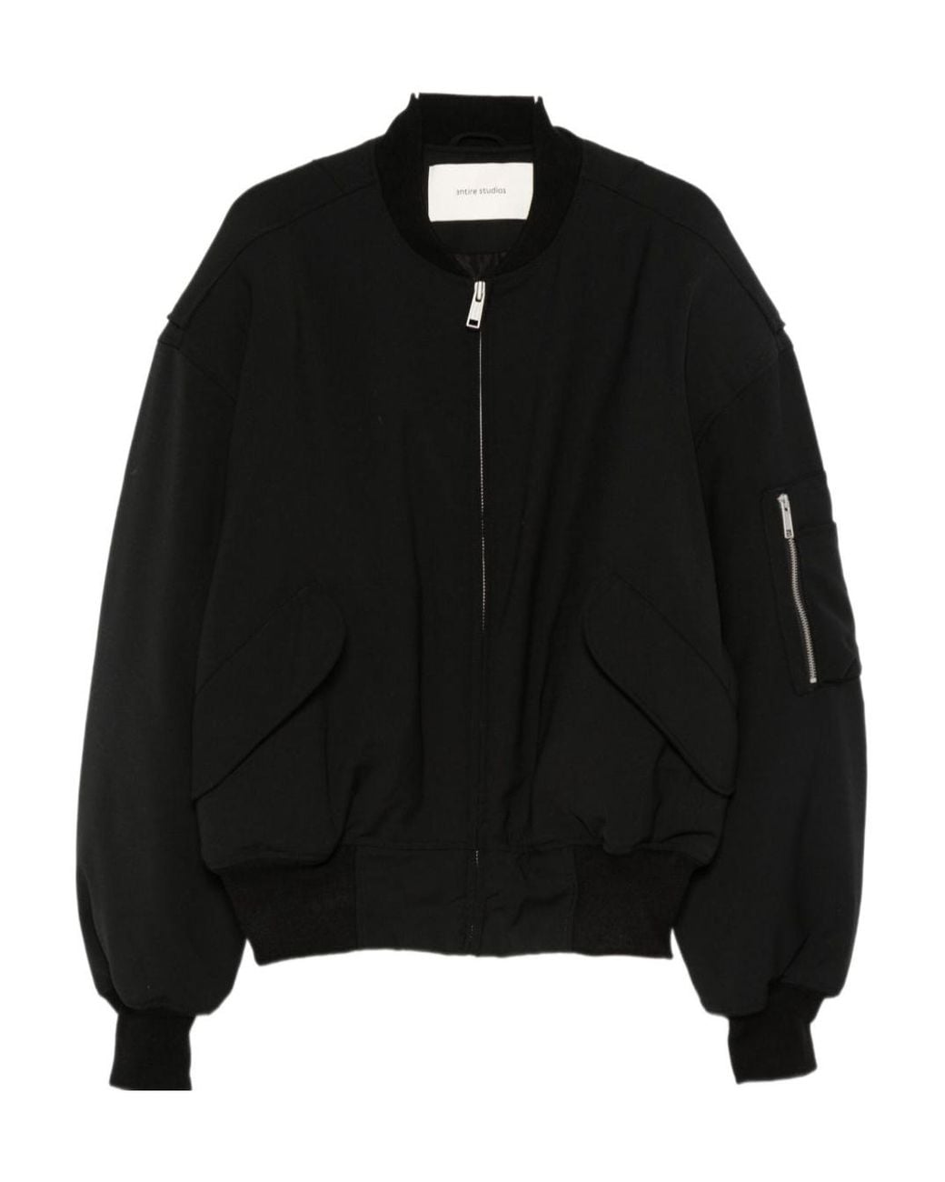 Entire studios Black Broad Bomber Jacket for men