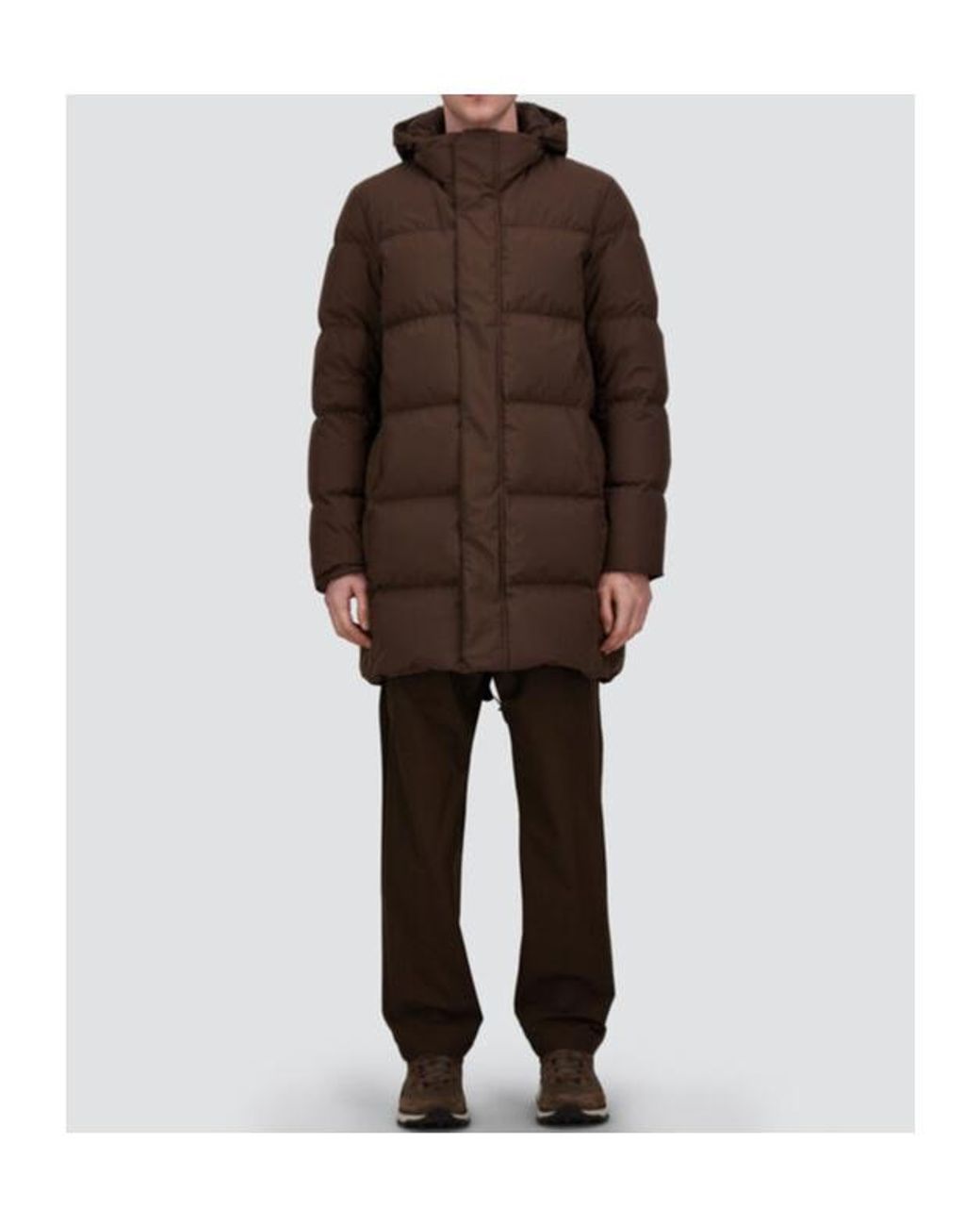 Herno Brown Hooded Down Jacket for men