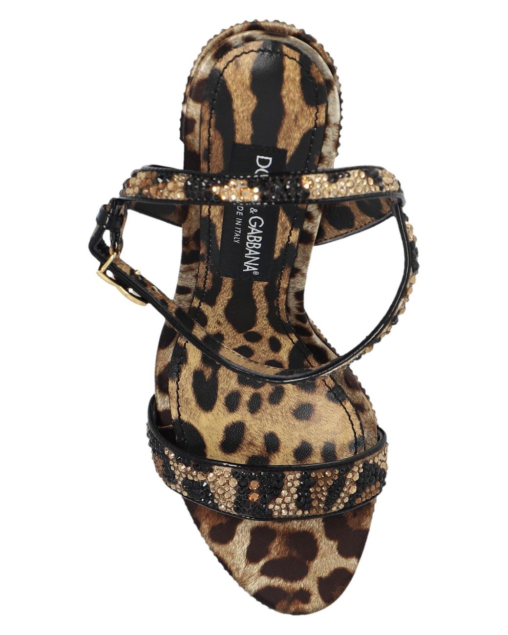 Dolce & Gabbana White Leo-Studded Platform Sandals