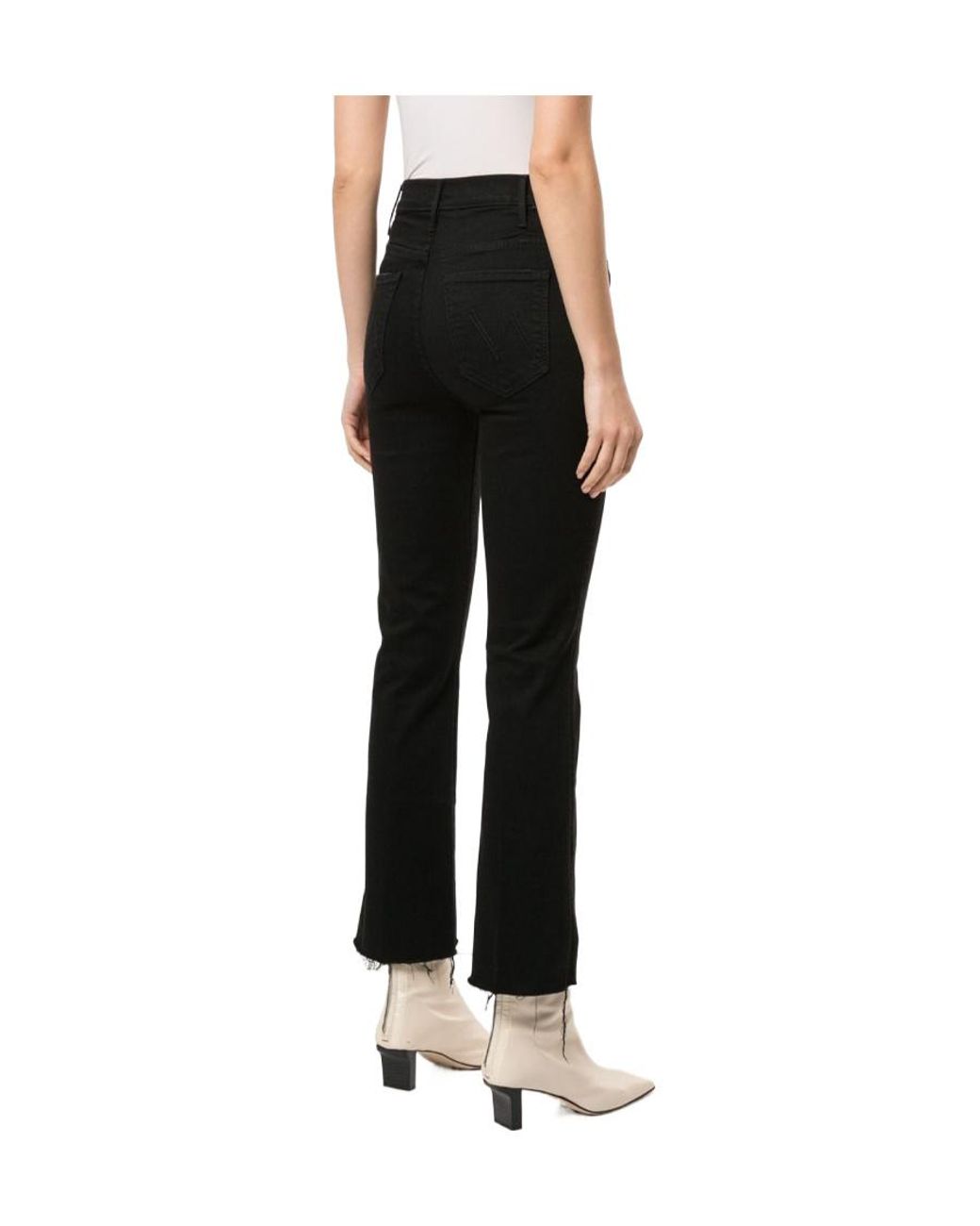 Mother Black The Hustler Ankle Fray Jeans