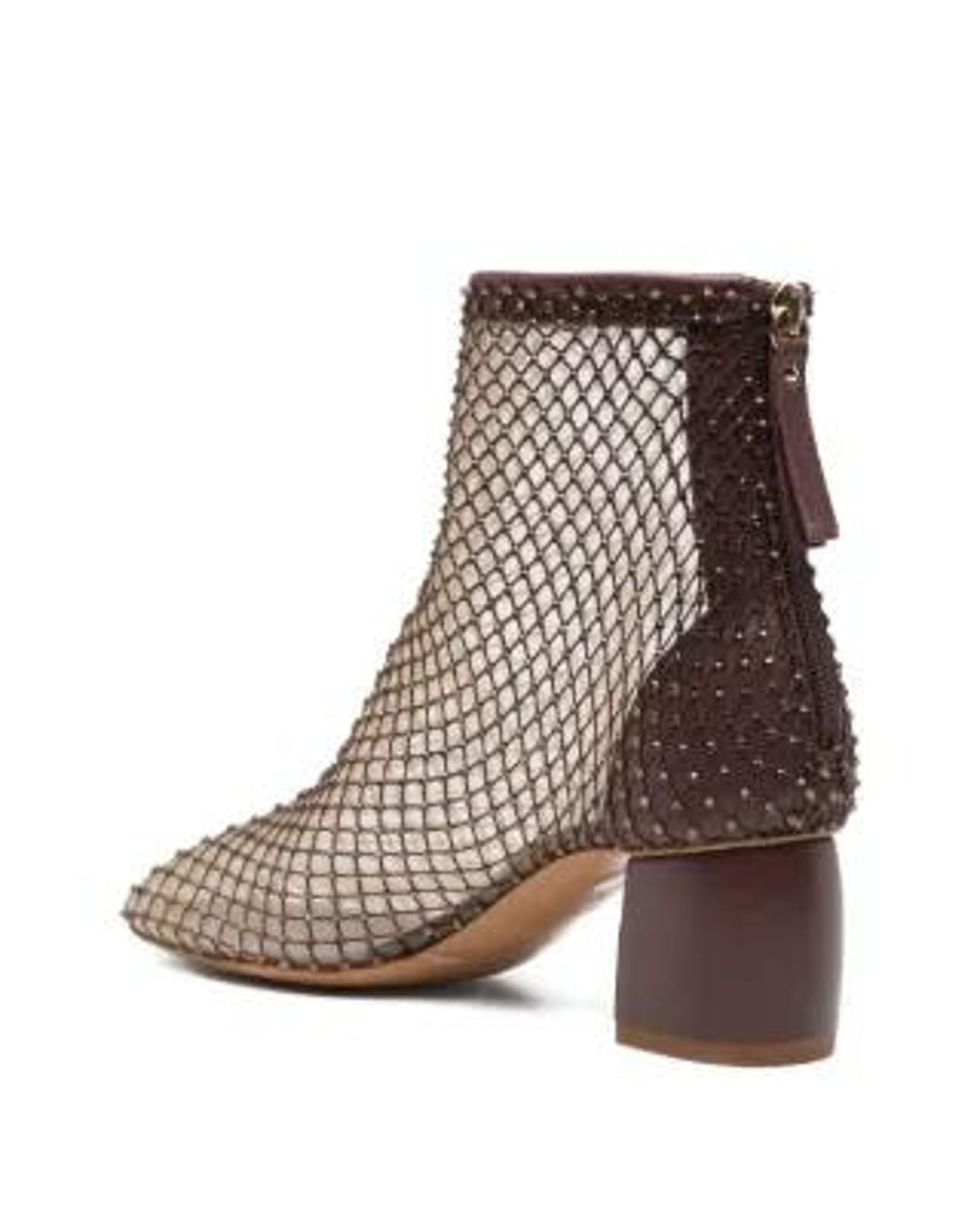 Forte_forte Brown My Alma Studded-Net Ankle Boots