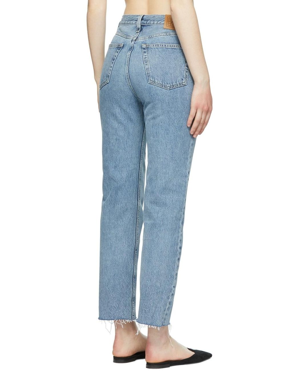 Totême Blue Totême Raw Hem High-Waist Straight Jeans