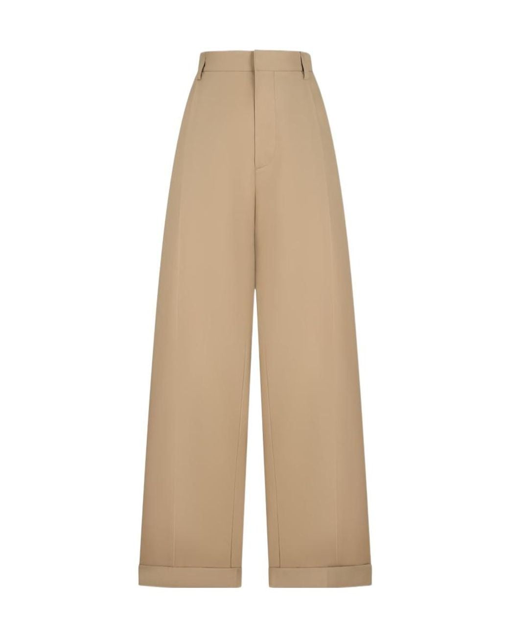 DARKPARK Natural Pleated Turn-Up Trousers