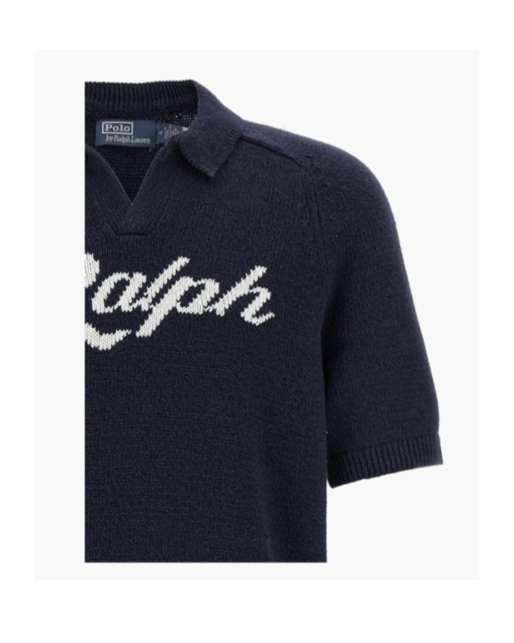 Polo Ralph Lauren Blue Intarsia Logo Knitted Top for men