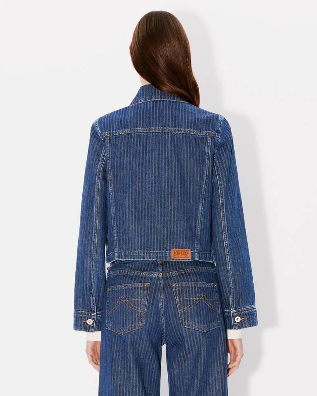 KENZO Blue Button-Up Denim Trucker Jacket for men