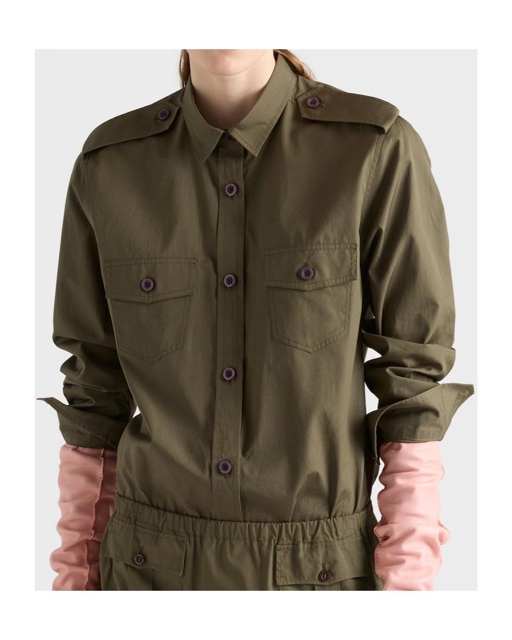 Prada Green Cotton Poplin Shirt