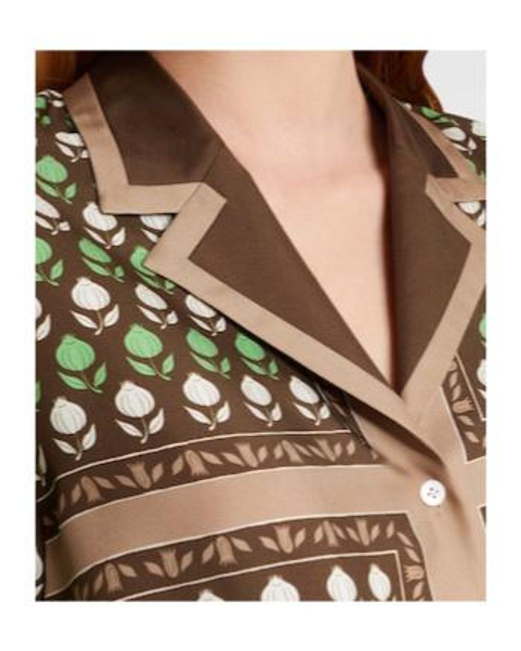 Tory Burch Multicolor Printed Silk Twill Shirt