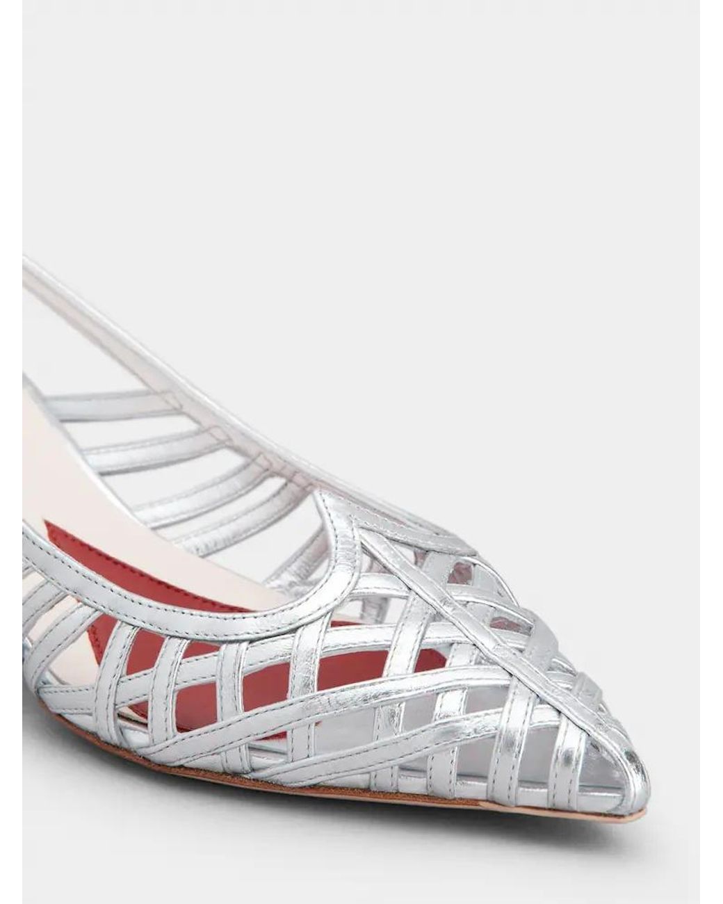 Roger Vivier White Multistrap Slingback Pumps