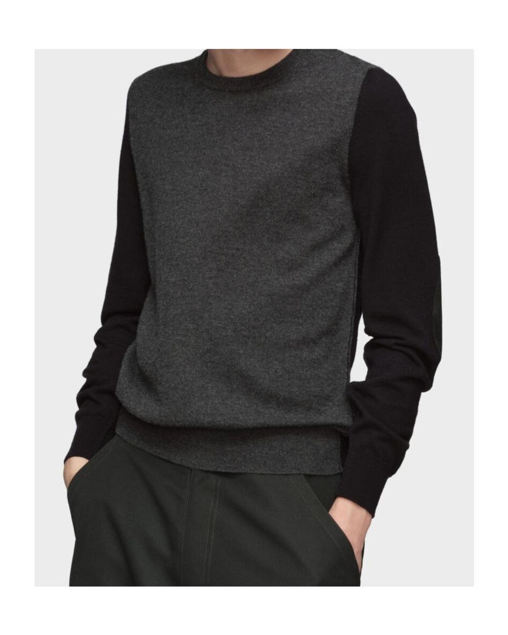 Maison Margiela Black Two-Toned Crewneck Jumper for men