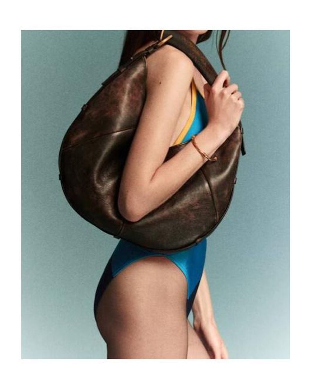 Saint Laurent Gray Mombasa Medium Hobo Bag
