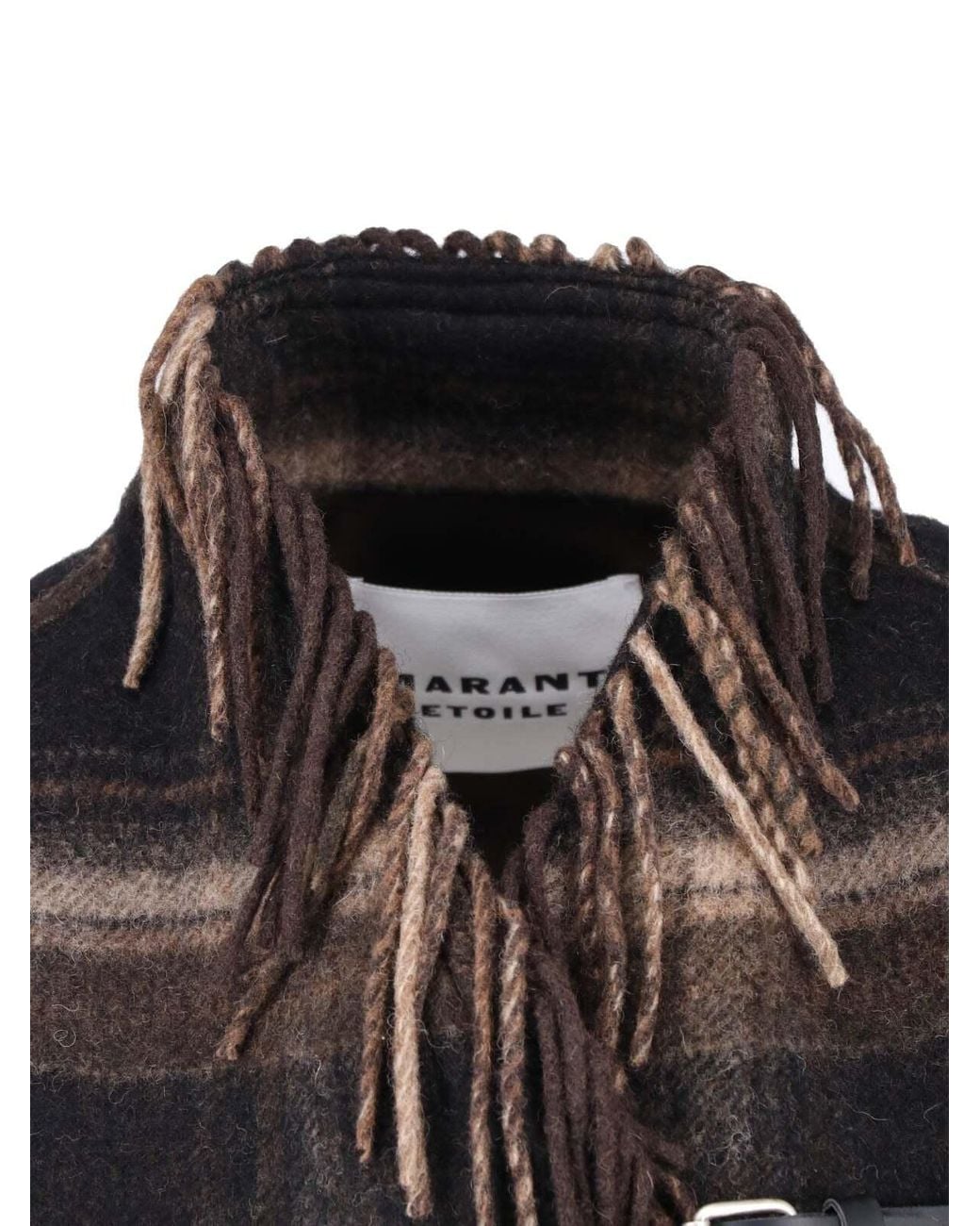 Isabel Marant Black Isabel Marant Étoile Checked Fringed Cape