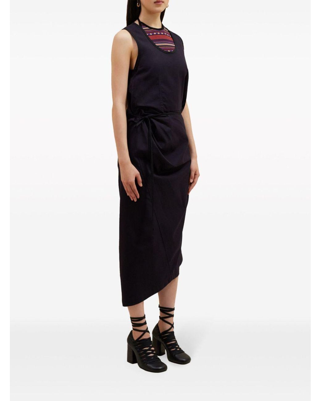 Lemaire Blue Sleeveless Wrap Dress