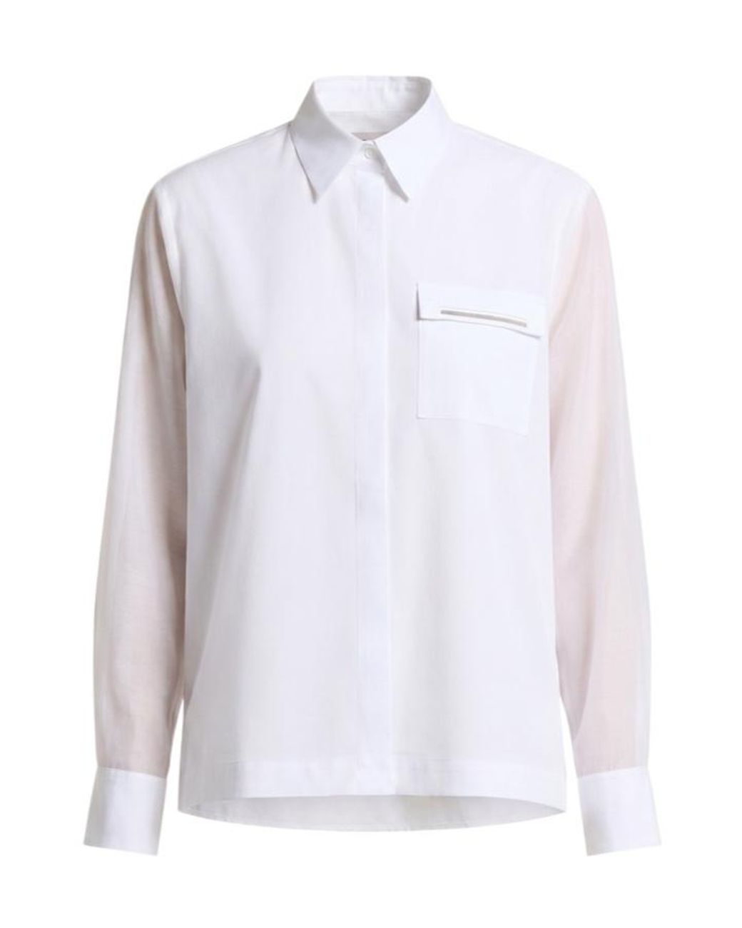 Peserico White Bead-Embellished Long-Sleeved Shirt