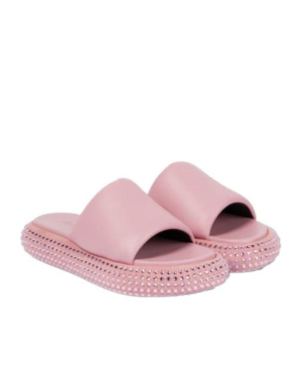 J.W. Anderson Pink Embellished Leather Slides