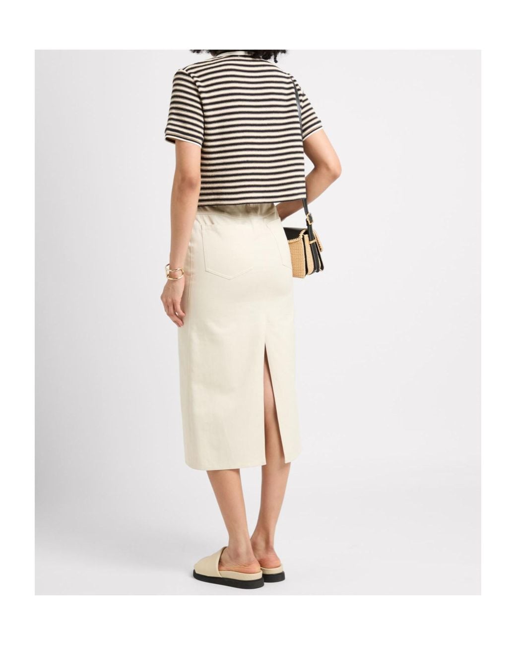 MAX&Co. Black Striped Knit Top