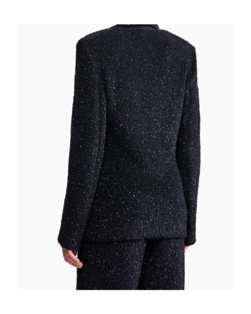 Giorgio Armani Blue Single-Breasted Viscose Blazer With Metallic Fiber