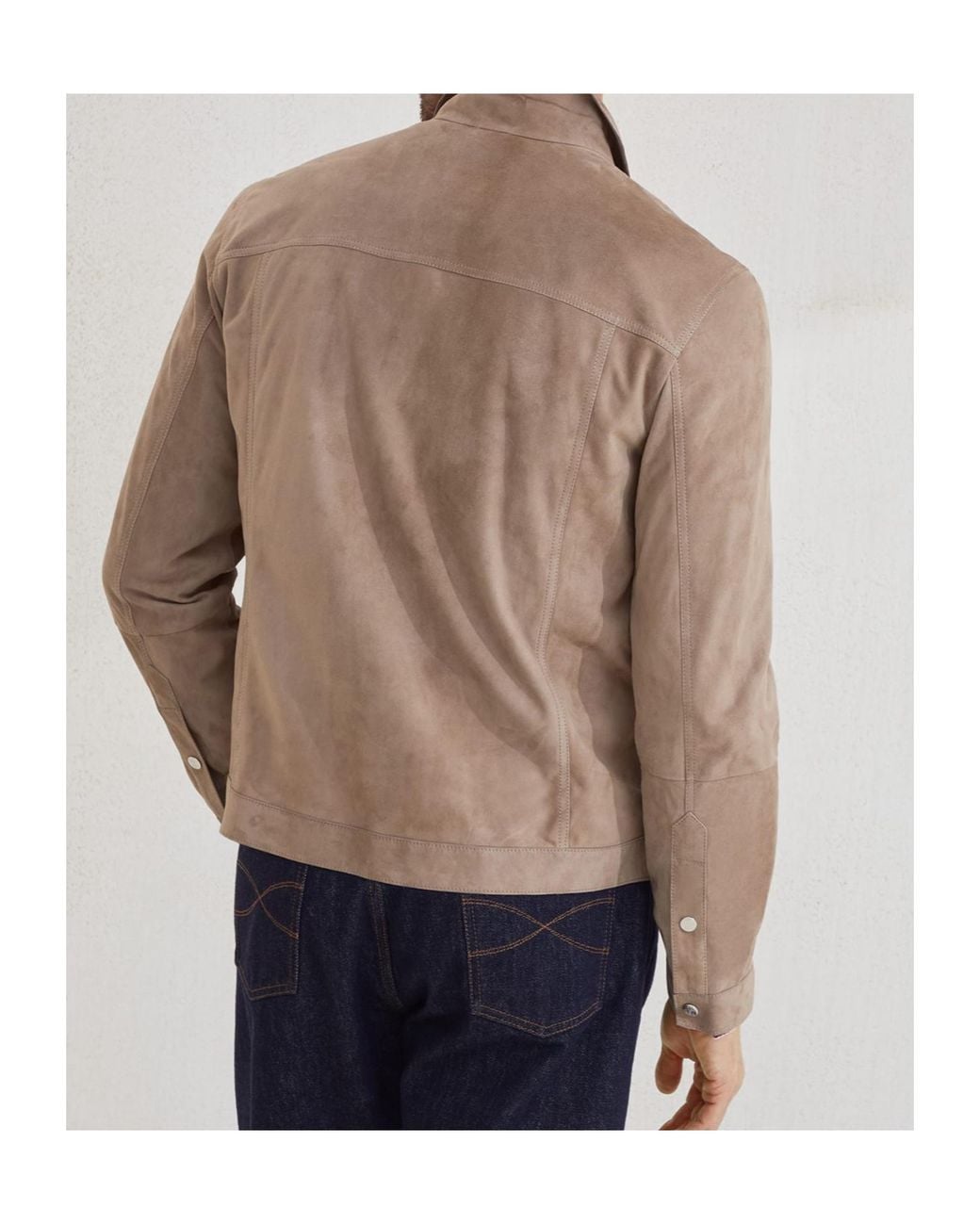Brunello Cucinelli Brown Leather Jacket for men