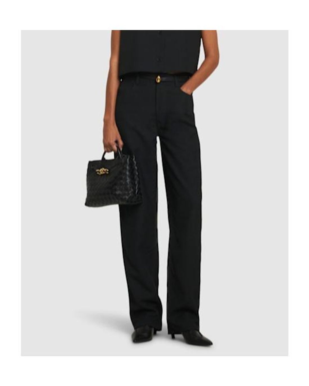Loulou de Saison Black Casual Pants With Belt Loops