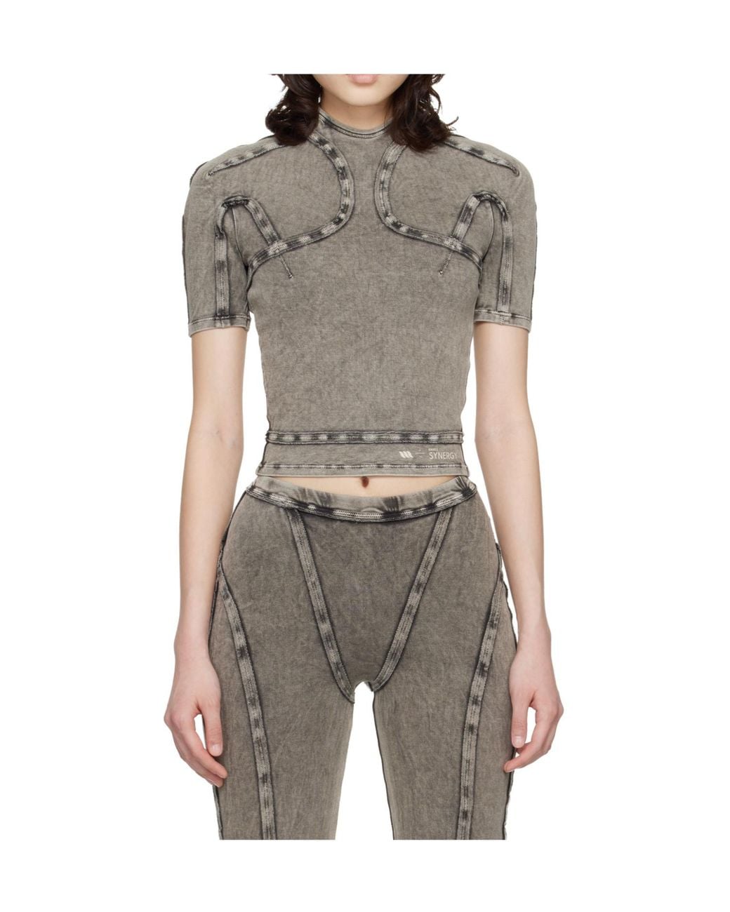 KNWLS Gray Scuba Washed Turtleneck Top