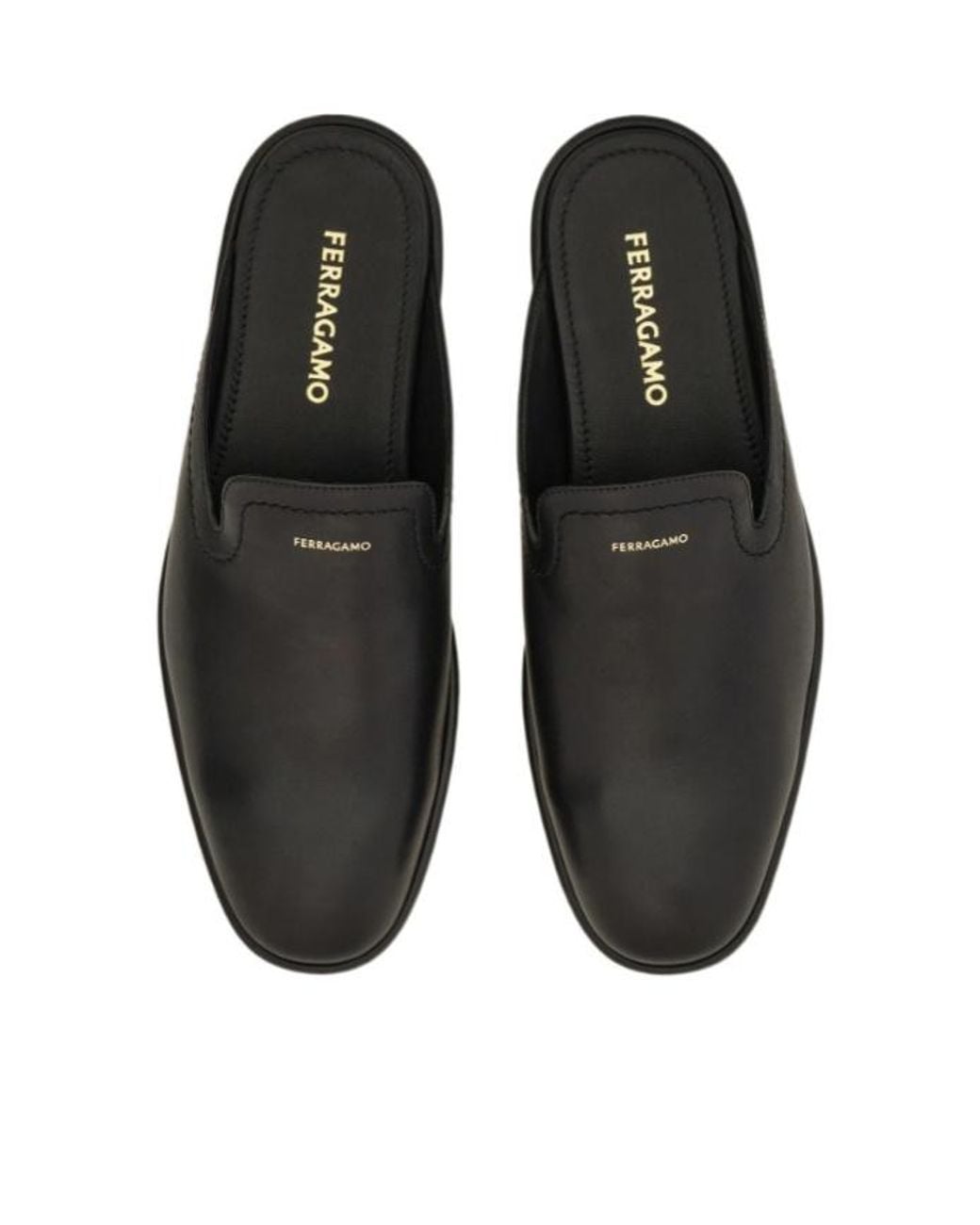 Ferragamo Black Logo Slippers for men