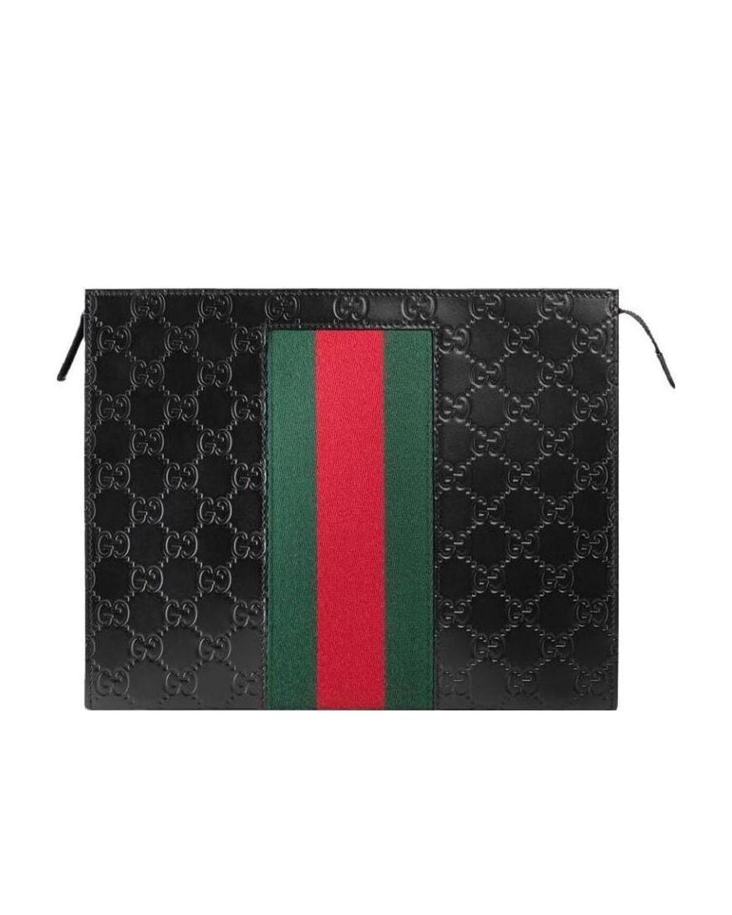 Gucci Black Signature Web Cosmetic Case for men