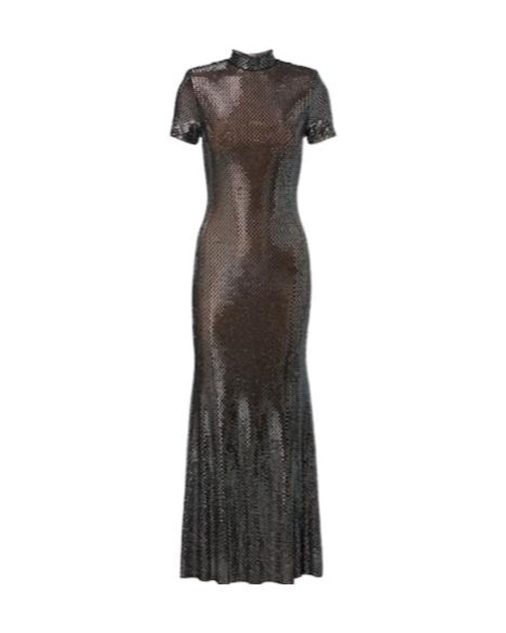 Self-Portrait Black Embellished Midi Dress