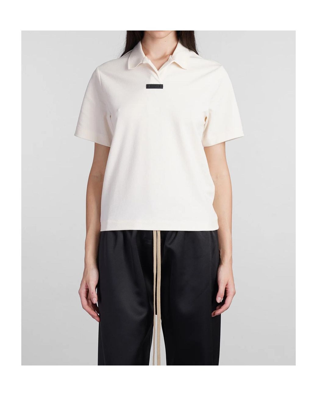 Fear Of God White Piqué Cropped Polo Top