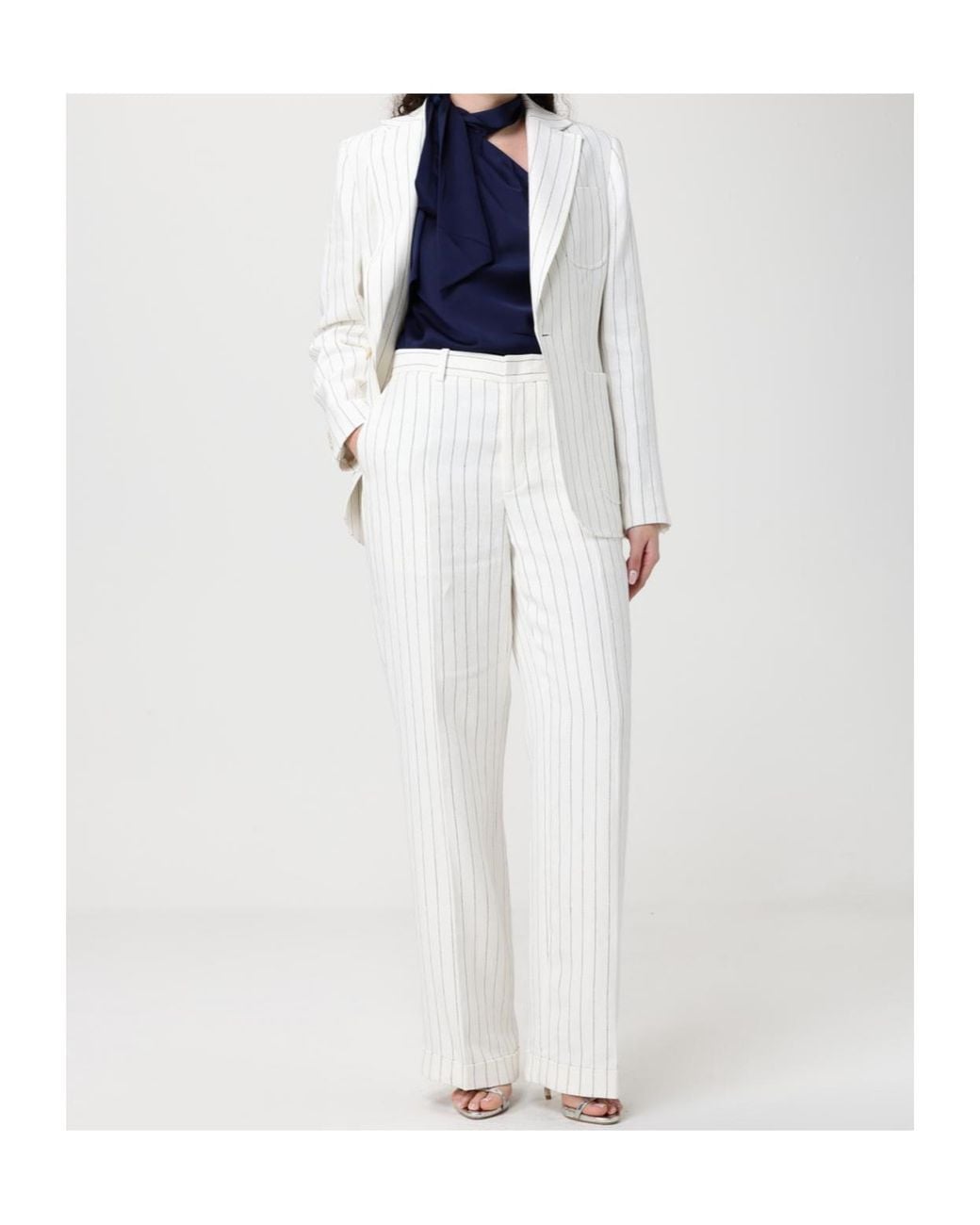 Polo Ralph Lauren White Regular Pinstripe Pants for men