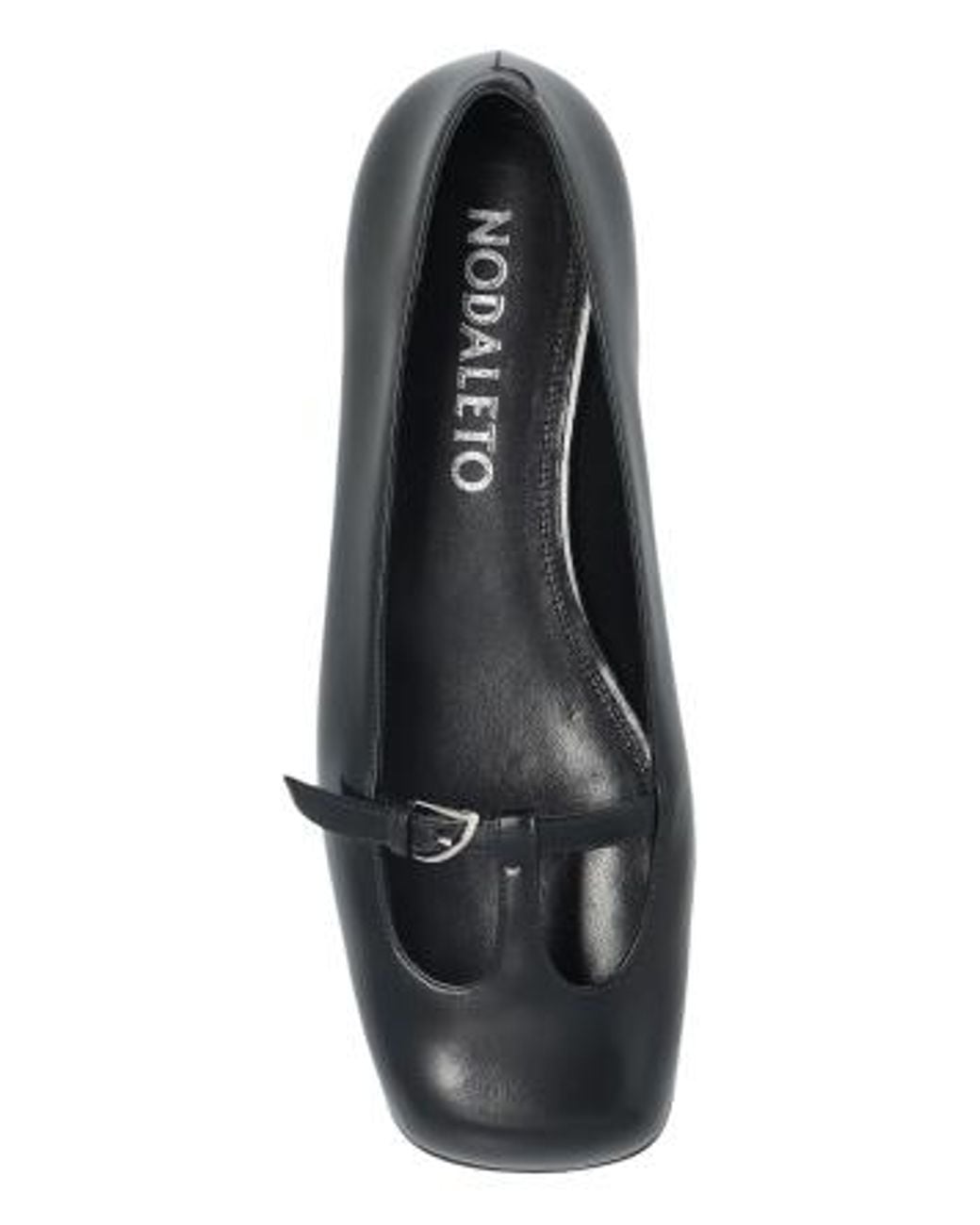 NODALETO Black Buckled Ballet Flats