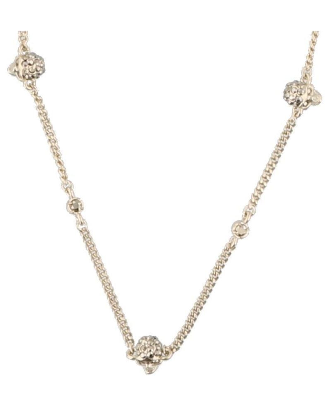 McQueen White Skull Pendant Necklace