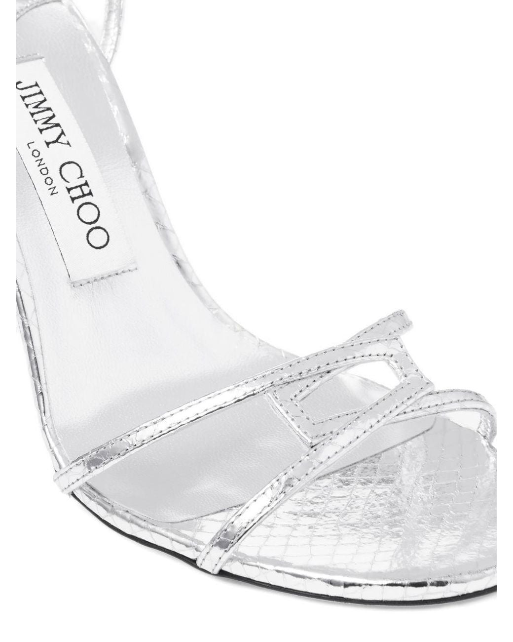 Jimmy Choo White Thin Strap High-Heel Sandals