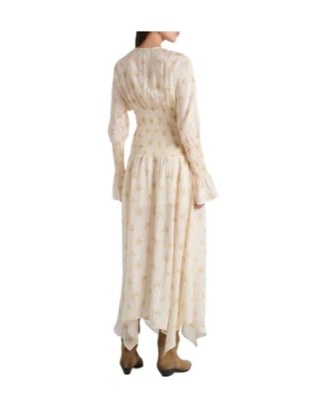 Ganni White Printed Long Dress