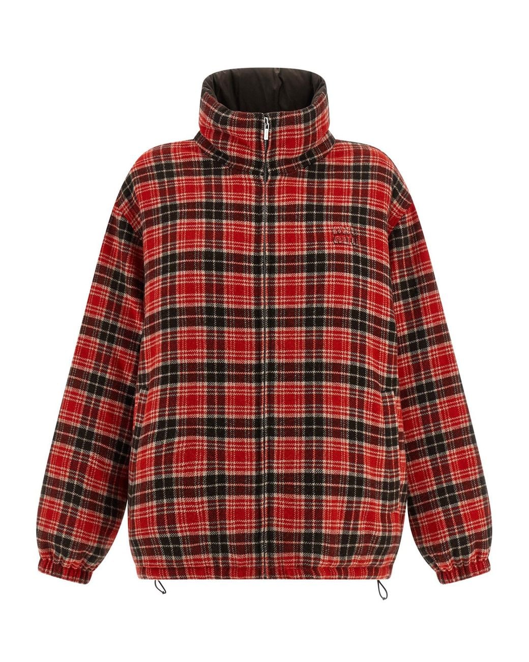 Miu Miu Brown Zip-Up Reversible Down Jacket