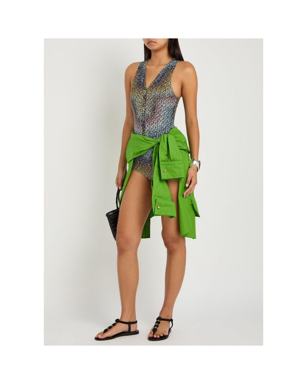 Missoni Blue Fine-Knit Swimsuit