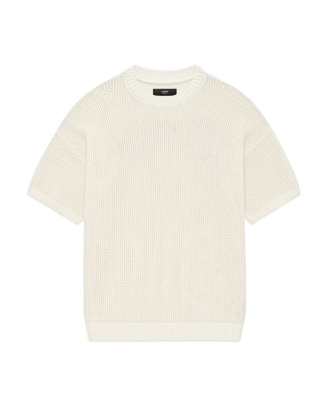 Amiri White Open-Knit Short-Sleeve T-Shirt for men