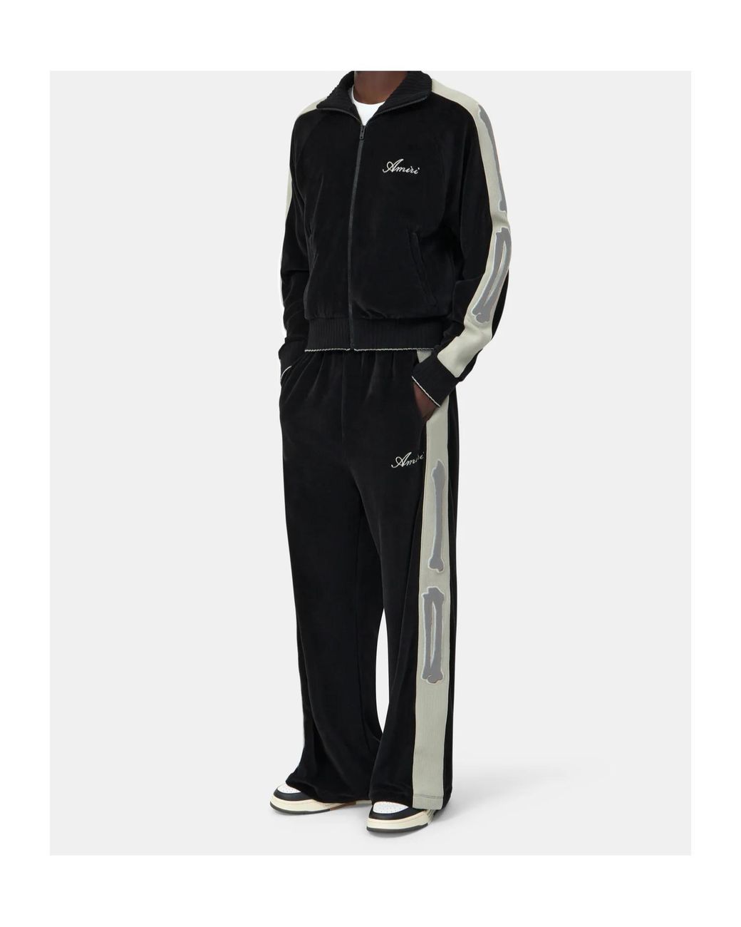 Amiri Black Bones Drawstring Track Pants for men