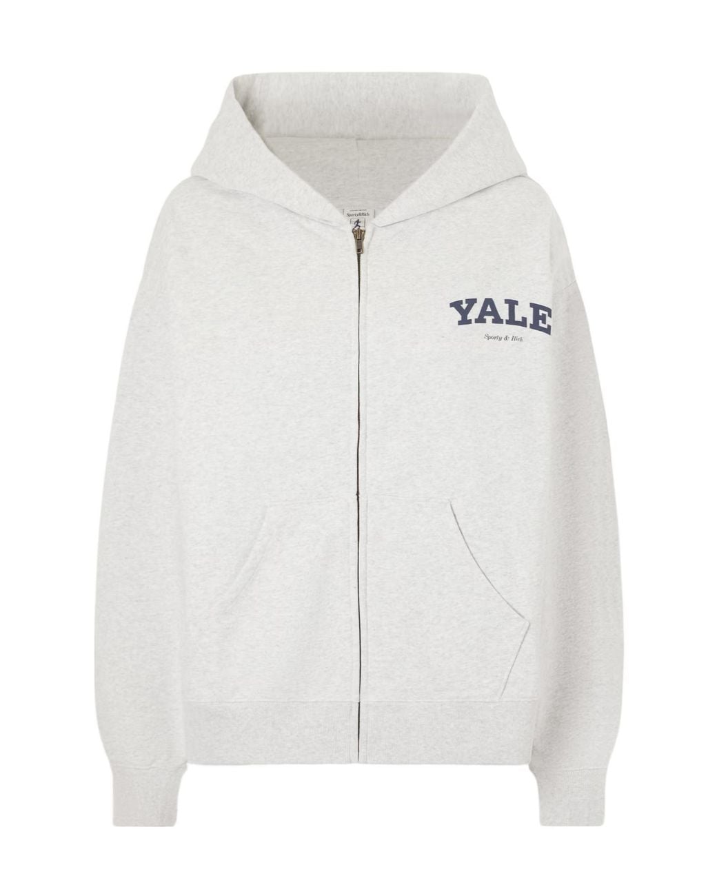 Sporty & Rich White Printed Zip-Up Hooded Sweatshirt