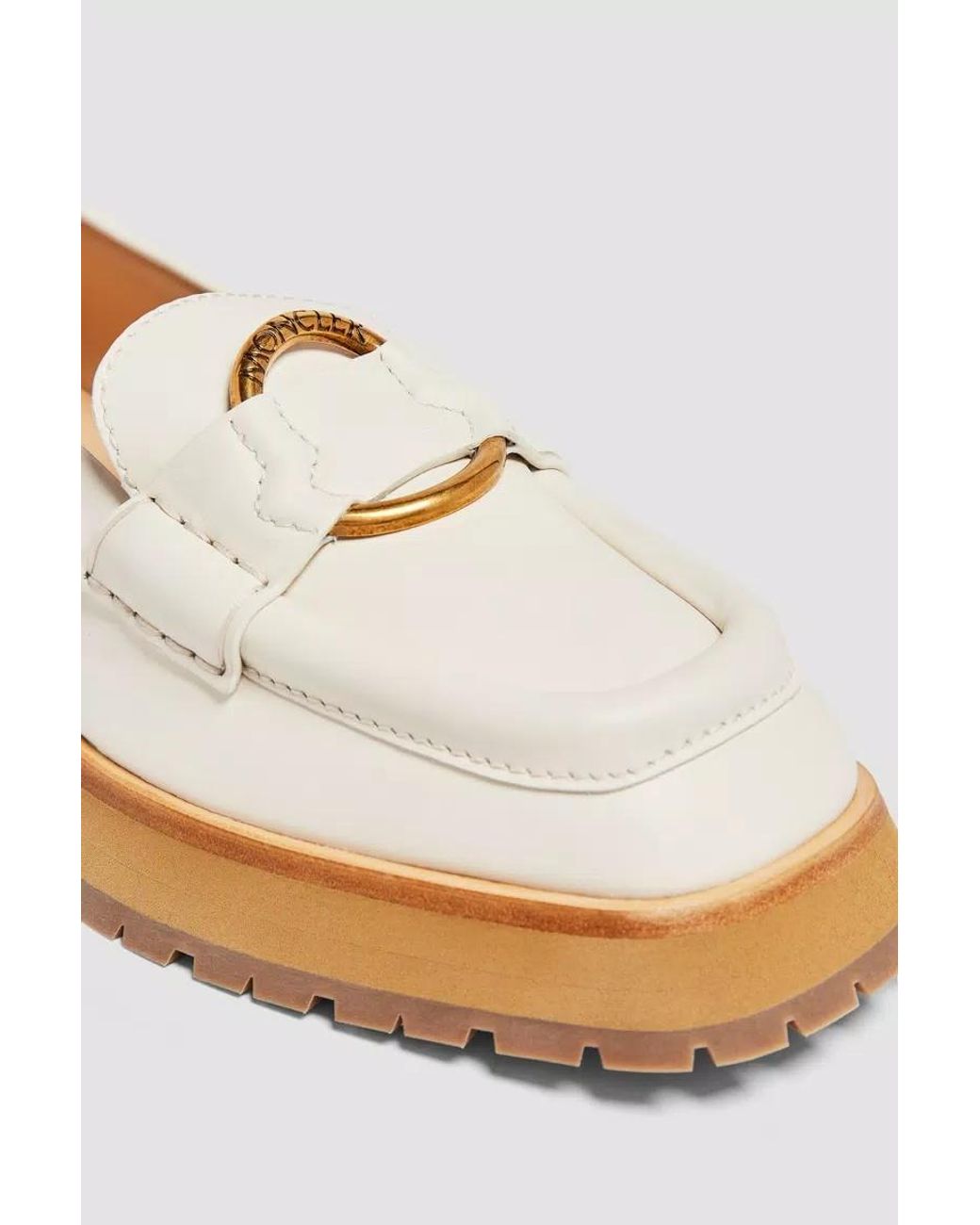 Moncler White Rind Detailed Loafers