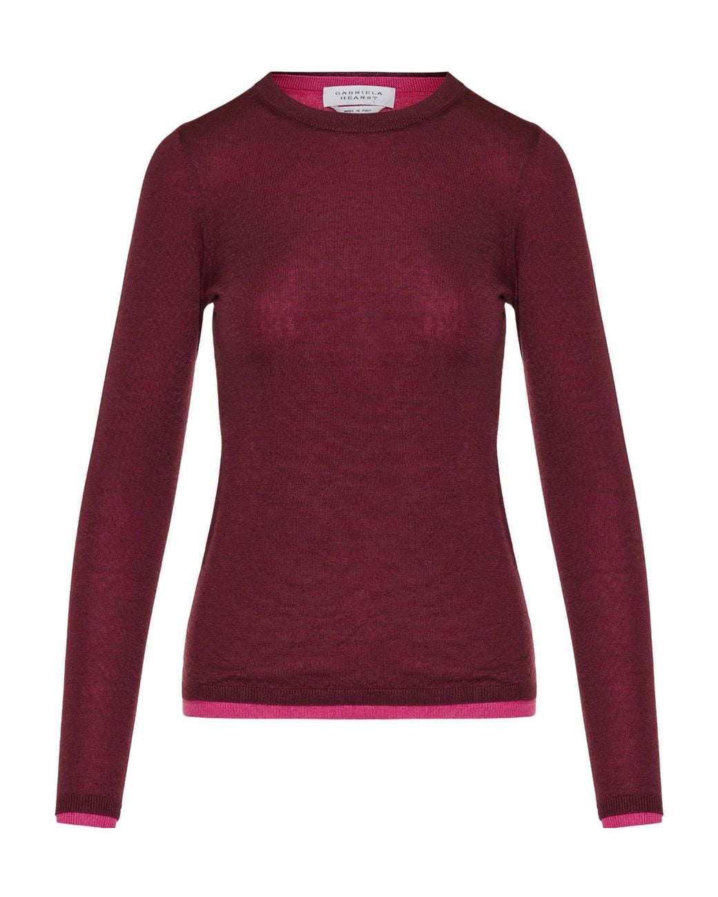 Gabriela Hearst Purple Crewneck Long-Sleeved Top