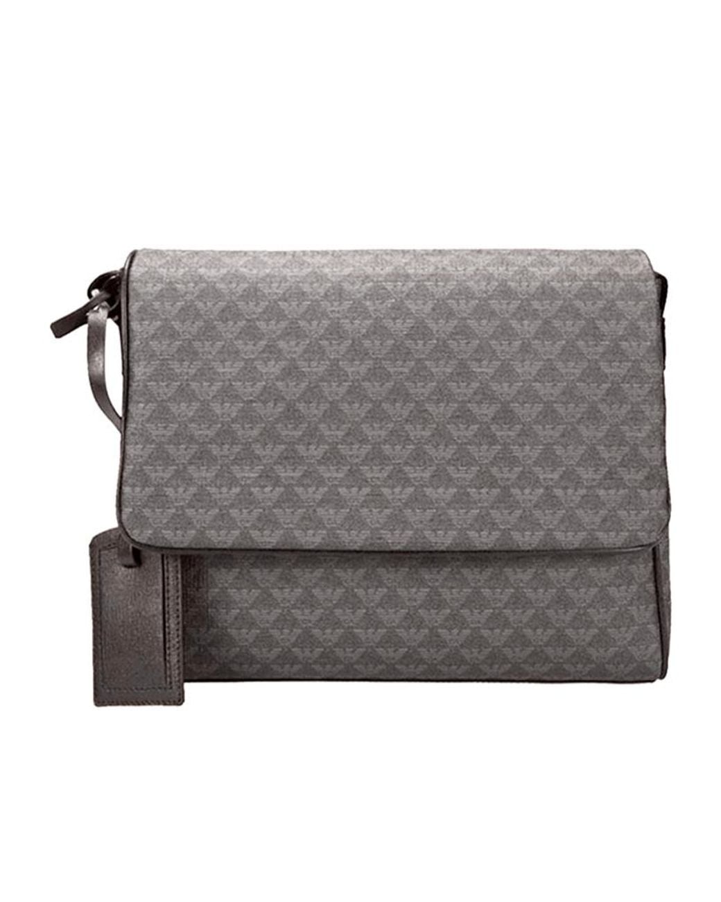 Emporio Armani Gray Flip Shoulder Bag for men