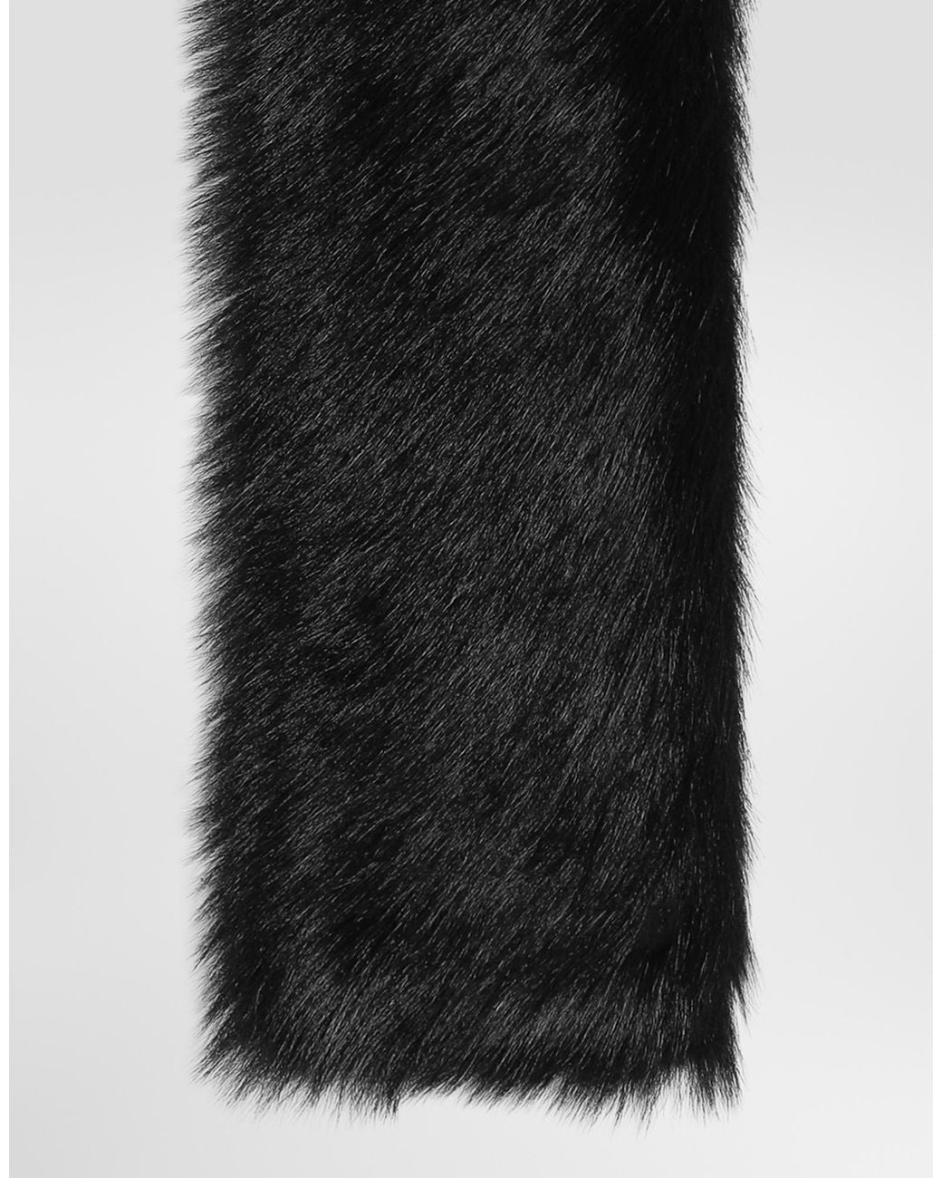 Dolce & Gabbana Black Shearling Scarf for men