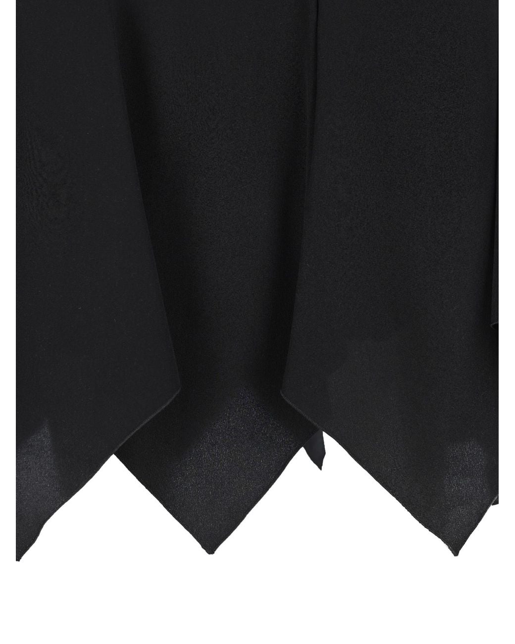 Valentino Black Pleat Detailed Asymmetric-Hem Skirt