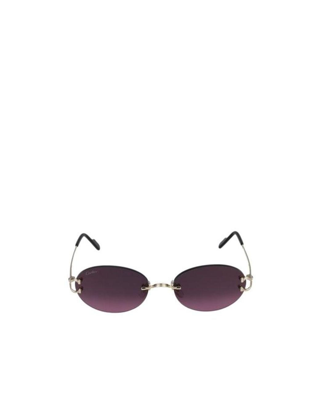 Cartier Purple Oval-Frame Sunglasses for men