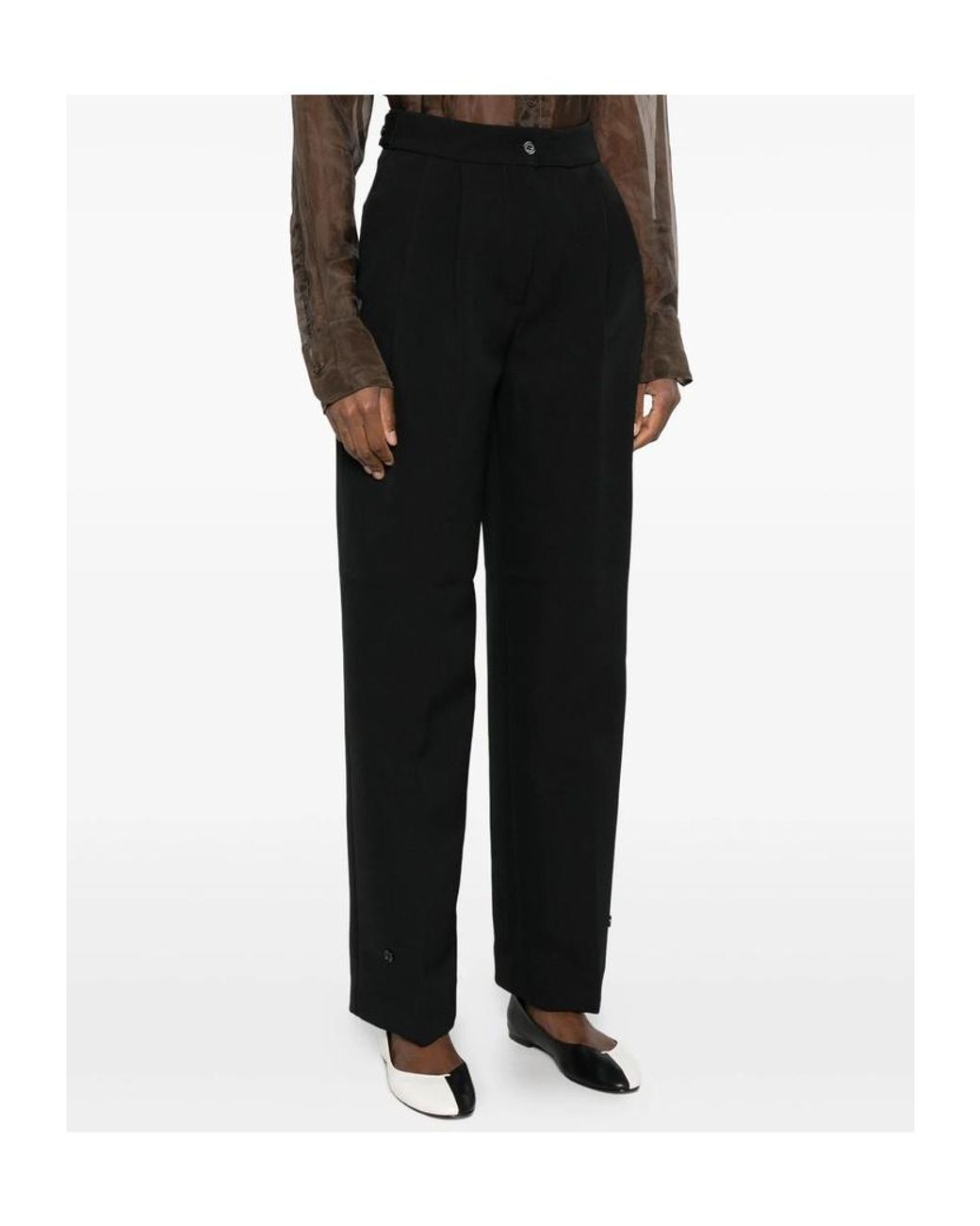 Frankie Shop Black Doyer Pleated Trousers