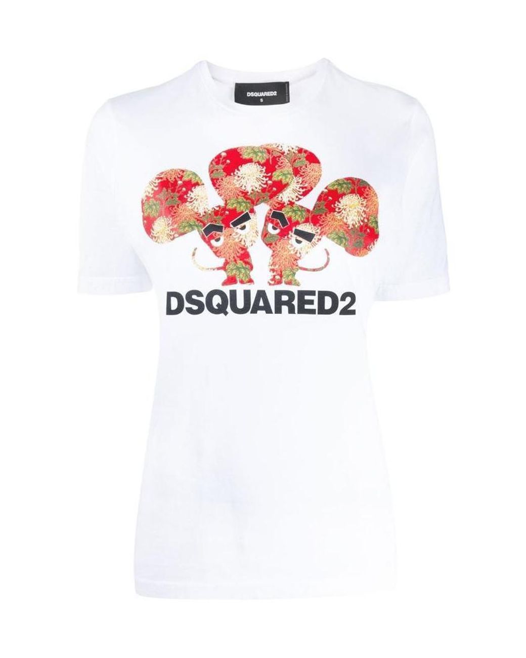 DSquared² White Printed Detail T-Shirt